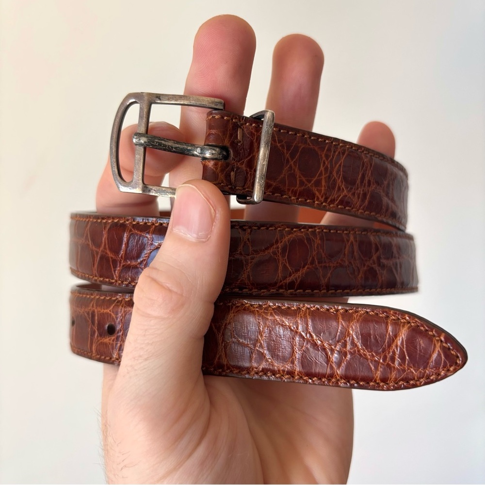 Ralph Lauren Collection Purple Label Genuine Alligator Leather Belt Size 28